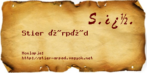 Stier Árpád névjegykártya