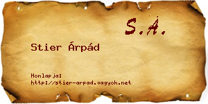 Stier Árpád névjegykártya