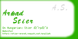 arpad stier business card